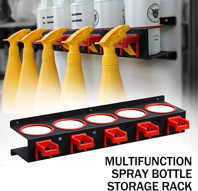 Spray Bottle Storage Rack Hanging Rail Car Beauty Shop Accessory Display Auto Cleaning Detailing Tools Hanger Bottle Organizer