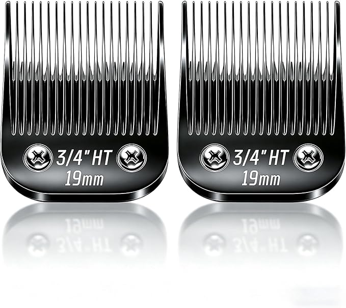 Dog Grooming Replacement Blades Compatible with Andis Dog Clippers,Most OsterA5, Wahl KM Series Pet Clippers for Animal Dog,Cat,Horse (Black-3/4 HT-2PCS)