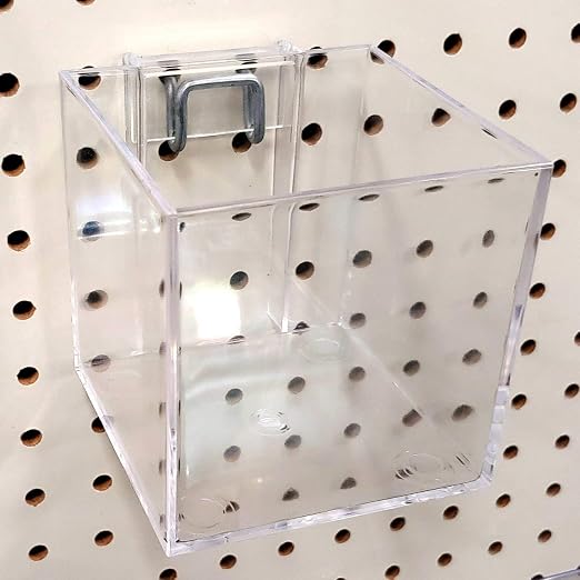 Slatwall & Pegboard 4" Clear Acrylic Cube Dump Bin Display, 10 Pack