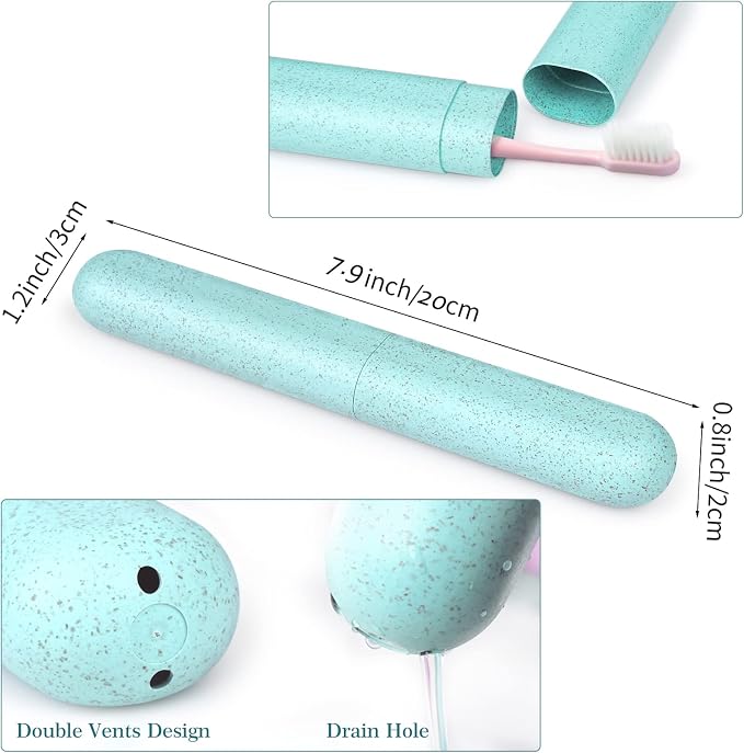 Hooqict 4 Pack Travel Toothbrush Case Portable Travel Toothbrush Holder Plastic Toothbrush Container Protector Cover for Traveling, Camping, Home, School, Business