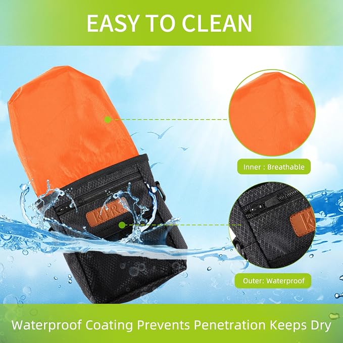 Dog Treat Training Pouch with Built-in Poop Bag Dispenser, Black | Easily Carries Pet Toys, Kibble, Treats, 3 Ways to Wear, Foldable Silicone Bowl, Quick One-Hand Access for Dog Walks & Hiking