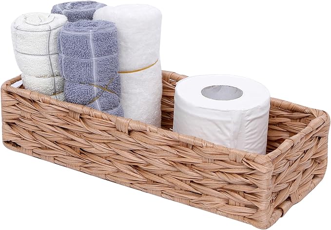 Handwoven Storage Basket Tissue Holder Box Toilet Paper Office Drawer Organizer