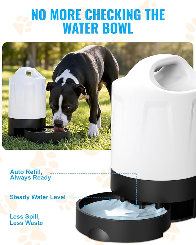 PETNF Dog Water Bottle Portable 1 Gallon (128oz), Automatic Gravity Dog Water Bowl Dispenser with Pull-Out Drinking Bowl, Large Capacity for Travel, Camping, Hiking, Beach & Road Trips, BPA-Free