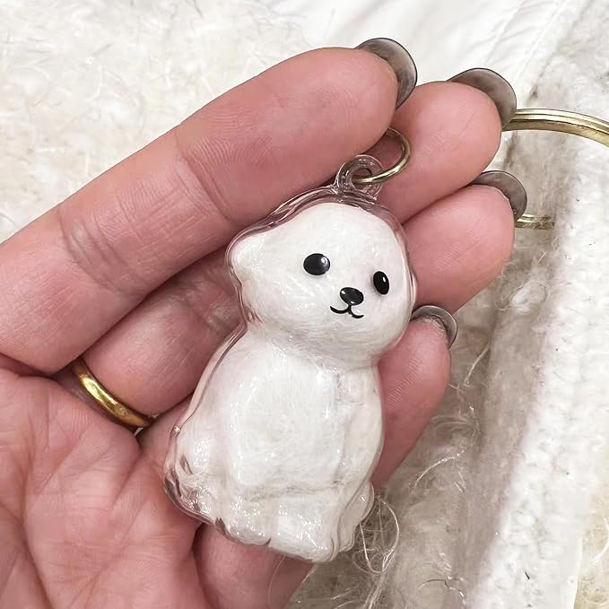 Cute Dog Hair Keychain Transparent Pet Fur Keepsake with Tweezer | Portable Dog Fur Keychain DIY Pet Hair Memorial Keepsake Dogs Hairs Collector Charm Storage Box, Dogs Lover Collecting Gifts