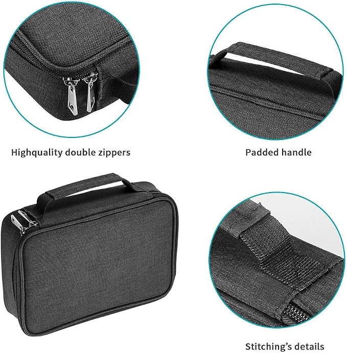 Number-one Large Capacity Pencil Case, 72 Slots Colored Pencil Pouch Bag Portable Pencil Holder Stationery Organizer with Compartments for Office and Travel, Black