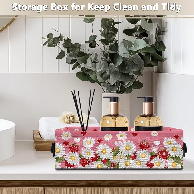 Daisy Toilet Paper Organizer Bathroom Basket Back of Toilet Tank Paper Storage Basket Versatile Shelf Bins Decorative Paper Basket Bathroom Decor Accessories