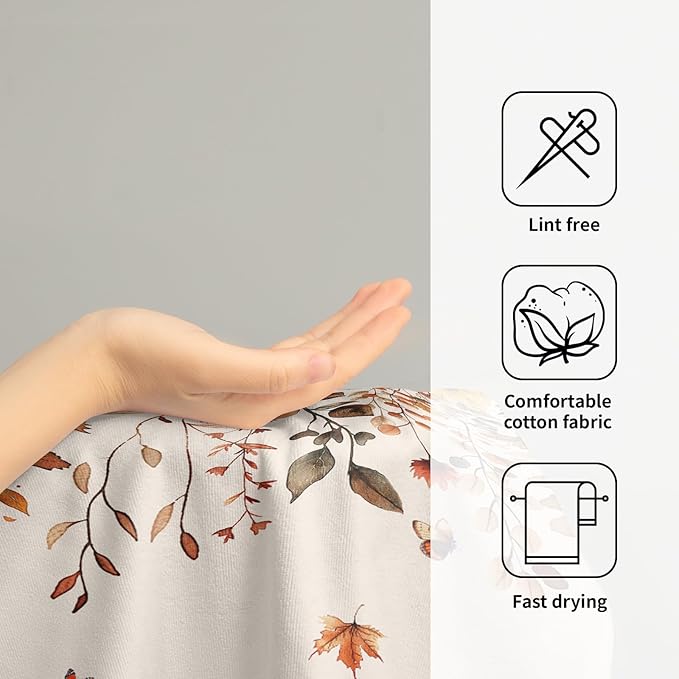 Giwawa Fall Maple Leaves Hand Towels Set of 2 Autumn Sunflower Dish Towel Soft Absorbent Guest Fingertip Bath Towel for Bathroom Kitchen Decorative