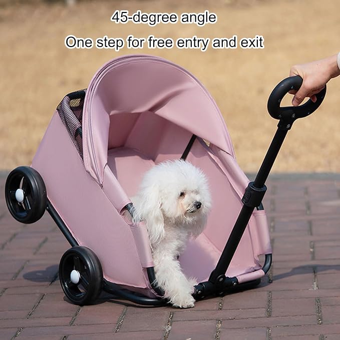 Portable Pet Carrier Frame for Small Pets Oxford Fabric Easy Storage Multi Use Small Strollers Portable Cats Compact Travel Cart Oxford Fabric Metal Frame Carrier