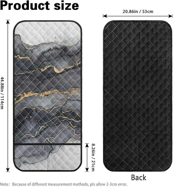 Grey Marble Stretch Sofa Armrest Covers Arm Cover for Chairs Anti-Slip Couch Armrest Covers with 2 Pockets Furniture Armrests Protector for Sofa Couch Chair Recliner