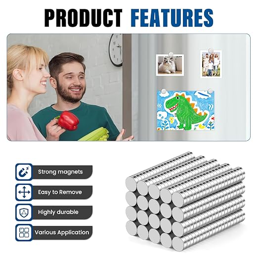 DIYMAG 400Pcs Small Refrigerator Magnets, 10x3mm Round Rare Earth Magnet | Mini Tiny Neodymium Strong Magnets for Crafts, DIY, Fridge, Miniatures, Whiteboard, Office, Kitchen, Dry Erase Board