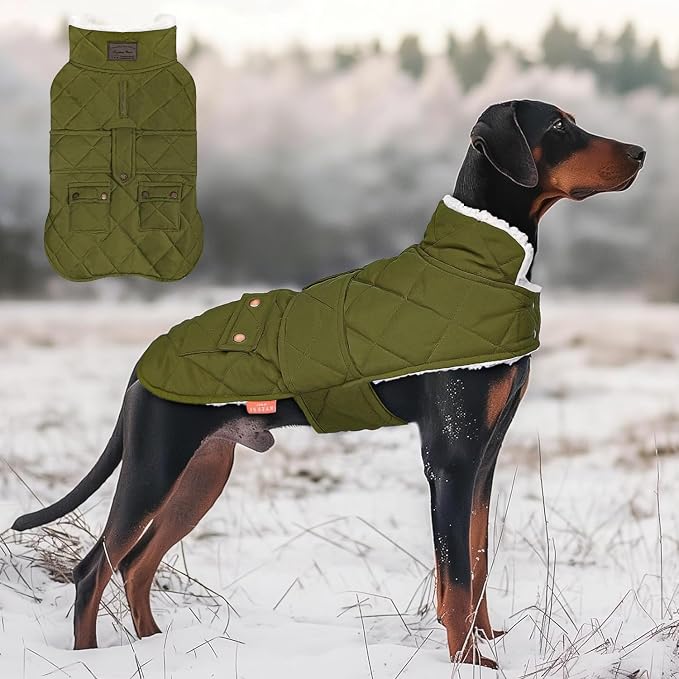 KYEESE Waterproof & Windproof Dog Coat for Medium Large Dogs Puffer Jacket