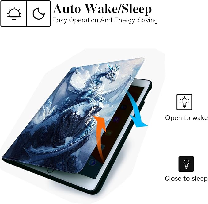 for Microsoft Surface Pro 8-13" 2021 Tablet Case,Auto Wake/Sleep,Adjustable Stand Protective Cover - Dragon