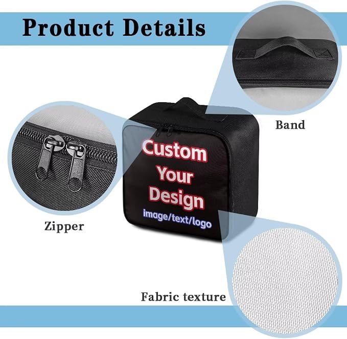 Rnyleeg Custom First Aid Kit Organizer Personalized Pet First Aid Bag Empty Large Capacity Medical Supply Bag Customized Your Photo or Text or Logo