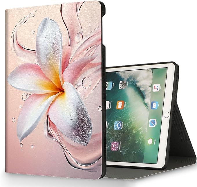 for Microsoft Surface Pro 7 Plus,Surface Pro 7/6/5/4 12.3" Tablet Case,Auto Wake/Sleep,Adjustable Stand Protective Cover - Pink White Frangipani