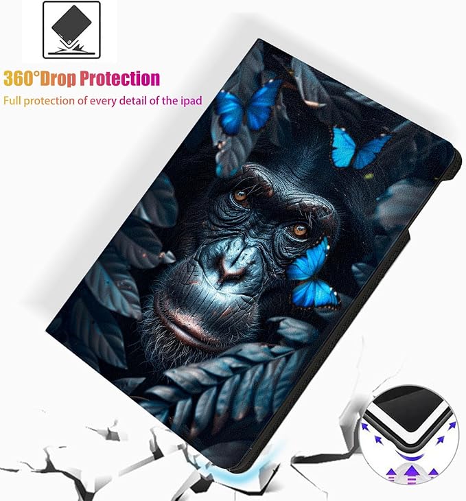 for Samsung Galaxy Tab S8/S7 2022/2020 11 Inch Model X700/X706/T870/T875/T878 Tablet Case,Auto Wake/Sleep,Adjustable Stand Protective Cover - Purple Moth Moon Star