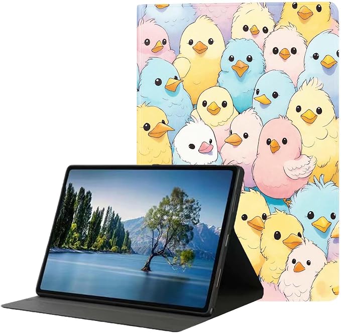 for Samsung Galaxy Tab S9 Plus/S9 FE Plus 5G 12.4 Inch 2023 Tablet Case,Premium Leather Folio Stand Auto Wake/Sleep,Multiple Viewing Stand,Cute Chicks