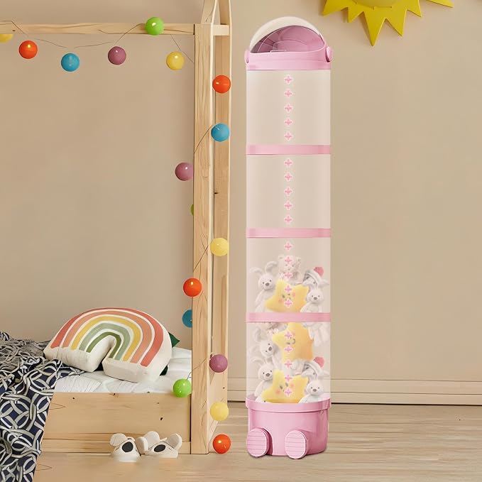 Stuffed Animal Tube Storage Transparent | Kids Plush Doll Clear Storage Tube for Plush Toy Display Storage Organizer Kids Room Nursery Playroom Home Decor Soft Toy