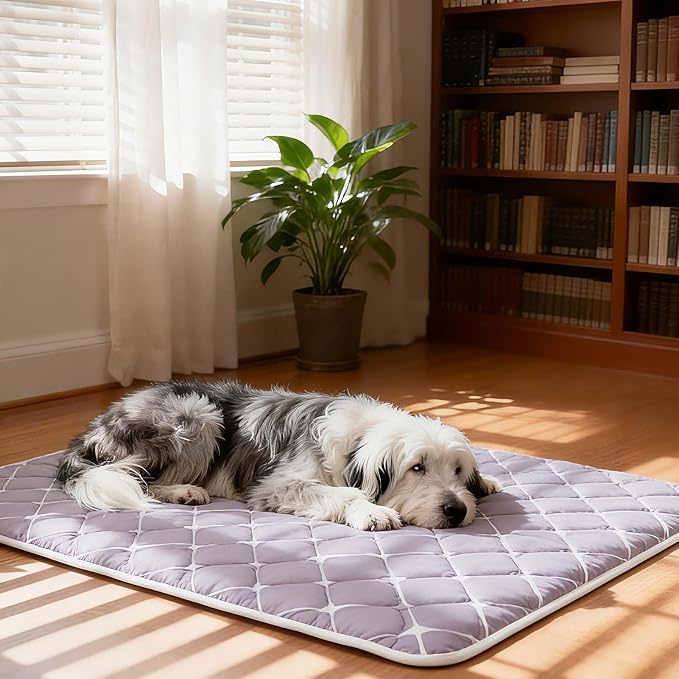 Bubble bear Dog Crate Mat - Ultra Soft, Washable & Anti-Slip Kennel Pad for Small/Medium/Large Dogs, Dark-Hued to Hide Stains (52"x28")