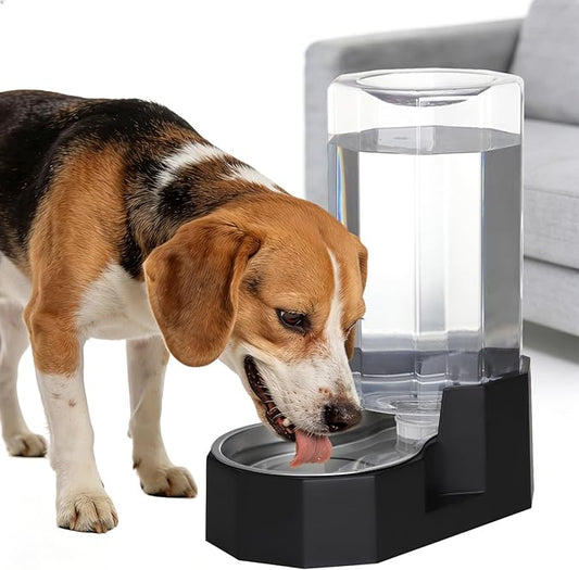 Sfozstra Large Dog Water Dispenser: 8L Large Capacity Gravity Water Feeder - Less Refills for Multi-Pet Homes - Stainless Steel Bowl - Easy Refill & Maintenance - for Medium/Large Dogs - Garage/Patio
