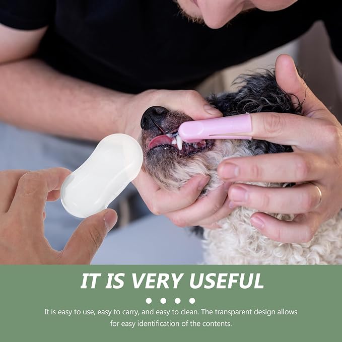 20pcs Pet Finger Toothbrush Storage Box Portable Pp Case for Owners