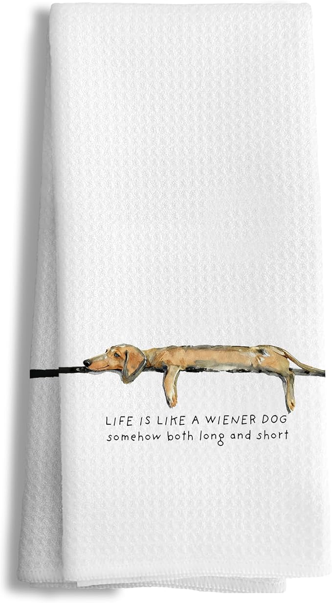 efgthyjdh042 Funny Dachshund Decorative Kitchen Towels, Dachshund Lover Gifts Hand Tea Towels for Bathroom, Funny Weiner Dog Dish Towel Dishcloth, 16x24 Inch