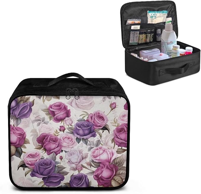Rnyleeg First Aid Bags Empty Emergency Medical Trauma Bag Car First Aid Kit Compact Lightweight Travel Medicine Pouch Organizer Rose