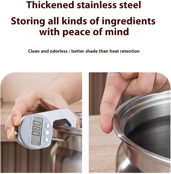 Stainless Steel Containers Large Capacity Airtights Locking Lids Rustproof Designs for Bulk Food Storage Airtights Container with Clip