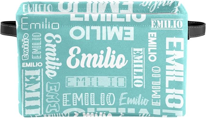 Personalized Toy Box Storage Bins for Boys Girls with Name, Kids Custom Storage Basket Cubes Organizer with Handles, Shelf Closet Storage Baskets Bin Customized Gift, 1 Pack
