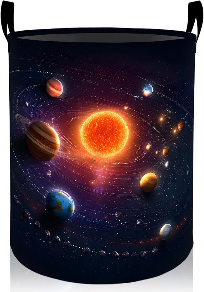 Dreamy Galaxy Laundry Basket, Planet Galaxy Space Oxford Cloth Dirty Clothes Collapsible Hamper for Room Decor, Astronomy Gifts, Toy Organizer 19.7 x 15.7 Inches for Bedroom Bathroom Dorm