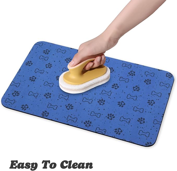 Dog Food Mats,Cat Absorbent Water Bowl Feeding Mats Pet Placemats for Food and Water Spot 24 * 32 inch