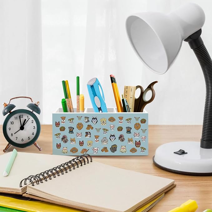 Funny Dog Pen Pencil Holder for Desk, Cute Dogs Office Desk Accessories, Funny Dogs Animal Makeup Brush Toothbrush Holders Organizer for Dog Lovers Women Office Classroom Bathroom