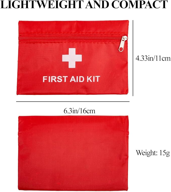 First Aid Bag Empty,Mini First Aid Pouch Empty,Mini First Aid Kit Bulk,Zipper Pouches for Emergency,Travel and Outdoor (Red 6 Pack, 4.3 * 6.3 inch)
