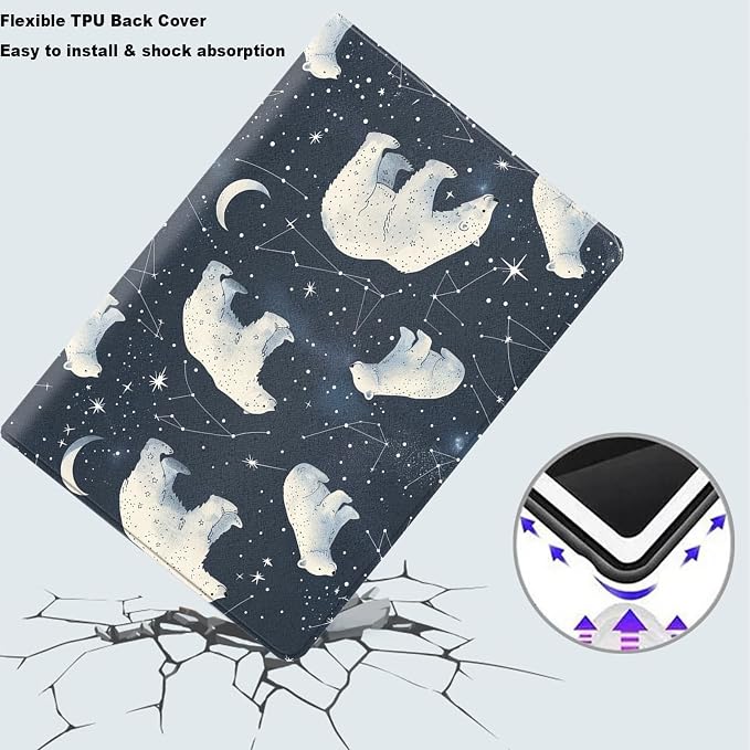 Tablet Case for iPad mini 6 Case 8.3 Inch 2021,Shockproof Protective Cover with Stand,Auto Wake/Sleep,Polar Bear Starry Sky