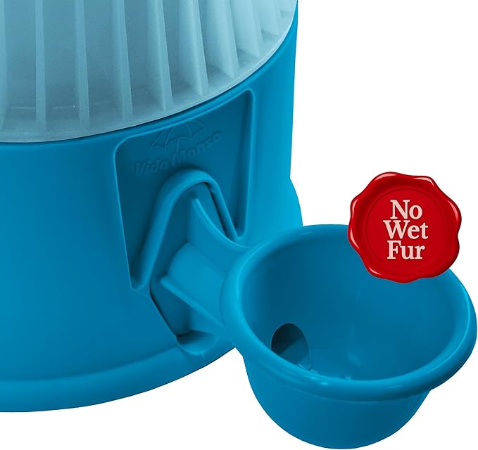 Pet Water Dispenser for Dogs and Cats, 67.6 oz – Gravity-Fed Water Bowl for Clean Drinking, Prevents Wet Fur, BPA-Free Polypropylene, Vida Mansa (Clear Light Blue)