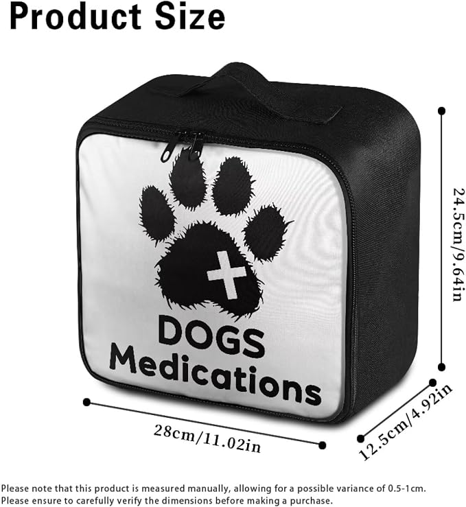 Rnyleeg Paw Prints First Aid Kit for Dog Empty First Aid Bag for Veterinary Medical Kit for Home Car Portable Travel Medical Supplies Bag