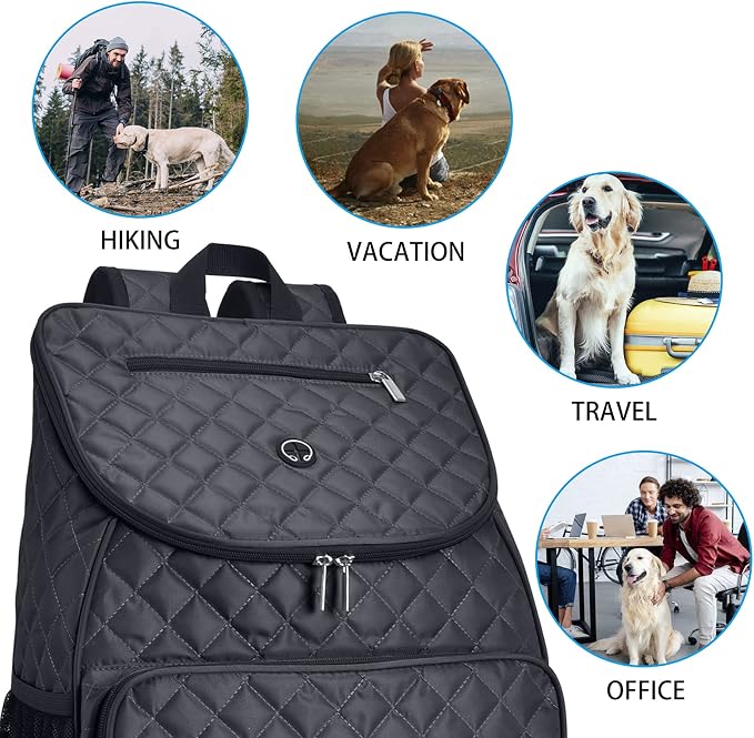 BAGLHER 丨Dog Travel Bag,Airline Approved Pet Supplies Backpack, Dog Travel Backpack with 2 Silicone Collapsible Bowls and 2 Food Baskets.