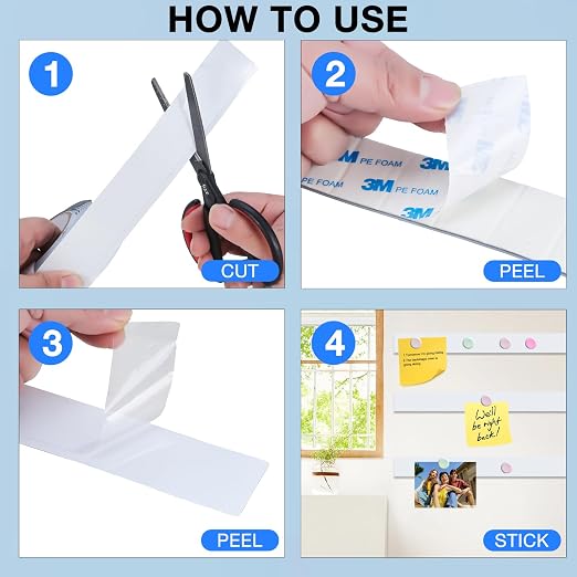 Bendable Adhesive Metal Strip for Magnets, (1 inch Wide X 30 ft Long) Flexible White Metal Tape Roll, White Ferrous Tape Stick on Wall to Hold Magnetic Products