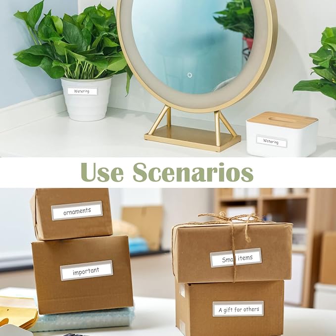 60 Pack 1.2" x 4.3" Self Adhesive Label Holders with 60Pcs Paper Label Inserts, Shelf Tag Label Holder Clear Pockets for Bookshelf Mailbox Shelves Storage Bins | PVC clear pockets, removable adhesive, fits shelves bins mailboxes, protects labels from d...