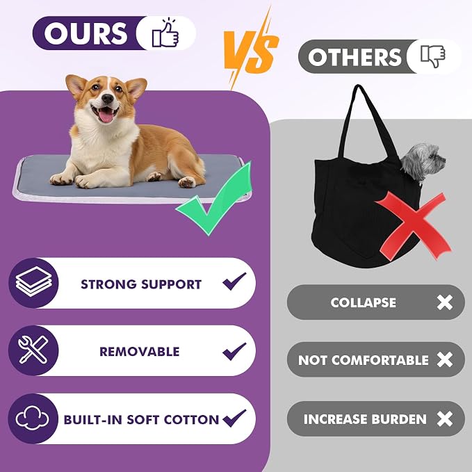 Pawaboo Dog Purse Carrier for Small Dogs with Pocket,Up to 11Lbs | Lightweight & Portable Dog Tote Bag Carrier Purses,Soft Sided Design,Front Pocket for Storage Travel Shopping Purple