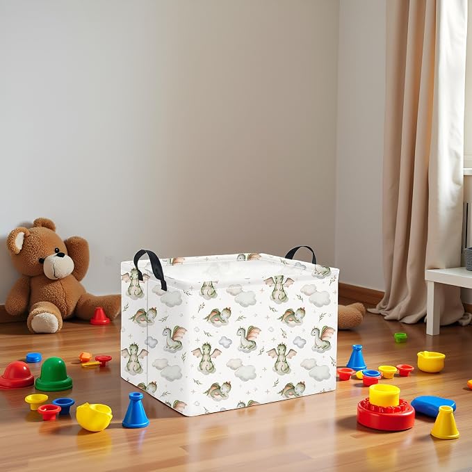 Rectangular Baby Girl Basket Kids Baby Storage Basket Storage Bin Organizer Box Room Decor(Cute Dinosaur)
