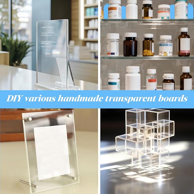 4 Packs Acrylic Medicine Shelves 13 Inches Medicine Cabinet Replacement Shelves Holders for Living Room Bathroom Kitchen,Wall Mounted Medicine Cabinet Shelf