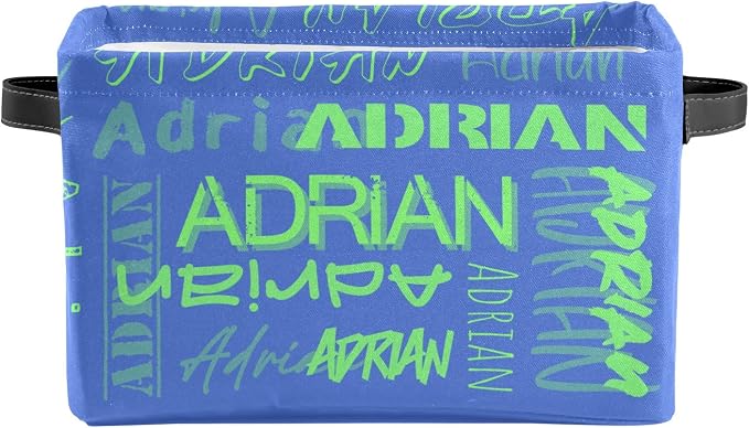 Personalized Storage Bins with Name Custom Kids Storage Basket Cubes Organizer with Handles for Organizing Boys and Girls Toys Shelf Closet Nursery Baskets Boxes, 1 Pack