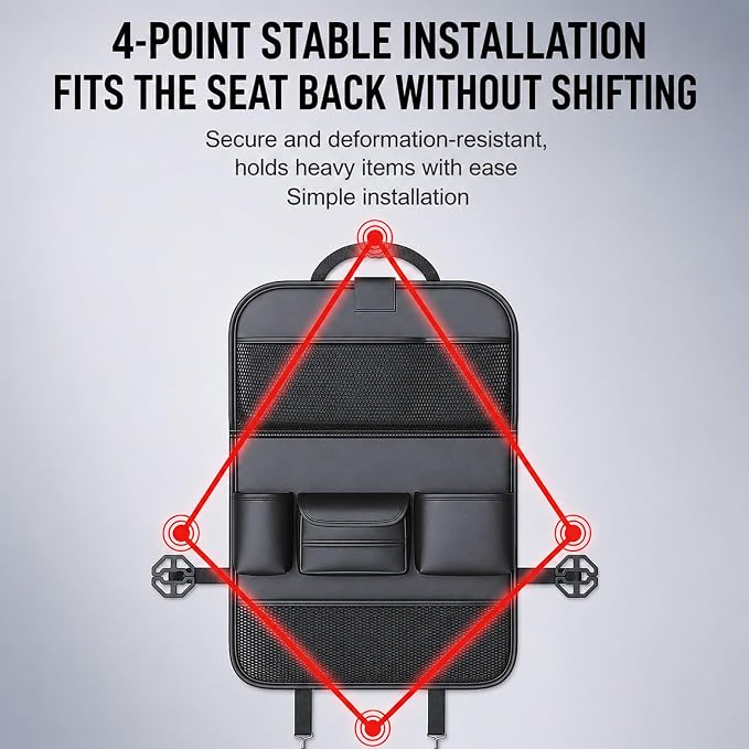 Car Backseat Organizer for Renault Captur II I/Captur E-TECH 2.Gen/1.gen 2013-2024 with Table Tray Back Seat Organizer Waterproof Kick Mats Back Seat Protector