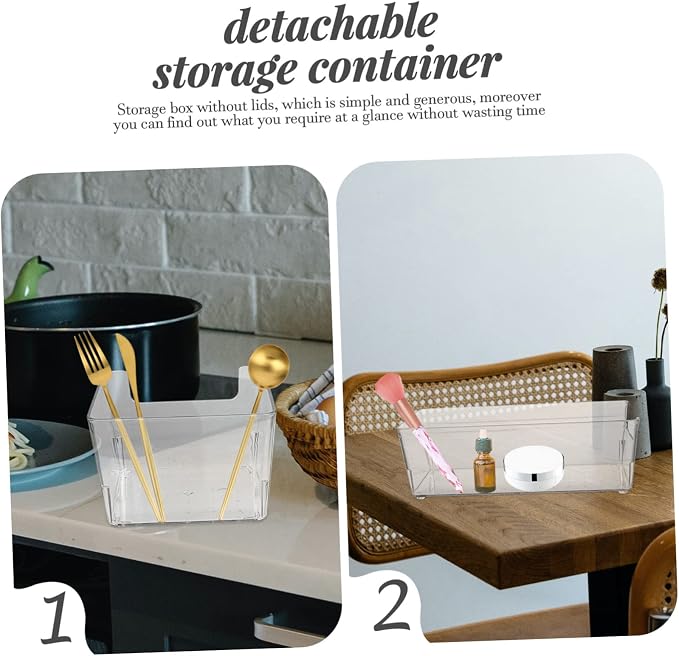 3pcs Pet Plastic Drawer Dividers Bathroom Drawer Organizers for Cosmetics Stackable Storage Bins