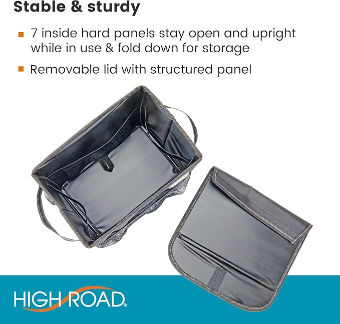 Carganizer Small Car Storage Bin with Lid for Trunk, Front Seat or Backseat | Multipurpose Compact Car Organizer Holds Driving Essentials, Cleaning Supplies, Emergency Items and Pet Needs