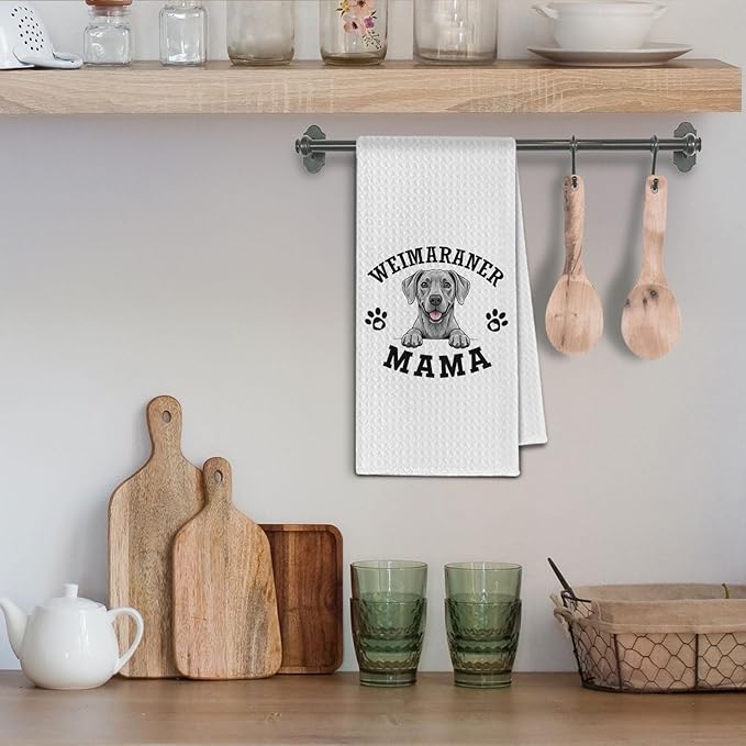 Weimaraner Kitchen Towels, Dog Mama Weimaraner Gifts for Women & Dogs Moms, Dog Lover Gifts Decorative Hand Towels for Bathroom, 16x24 Inch