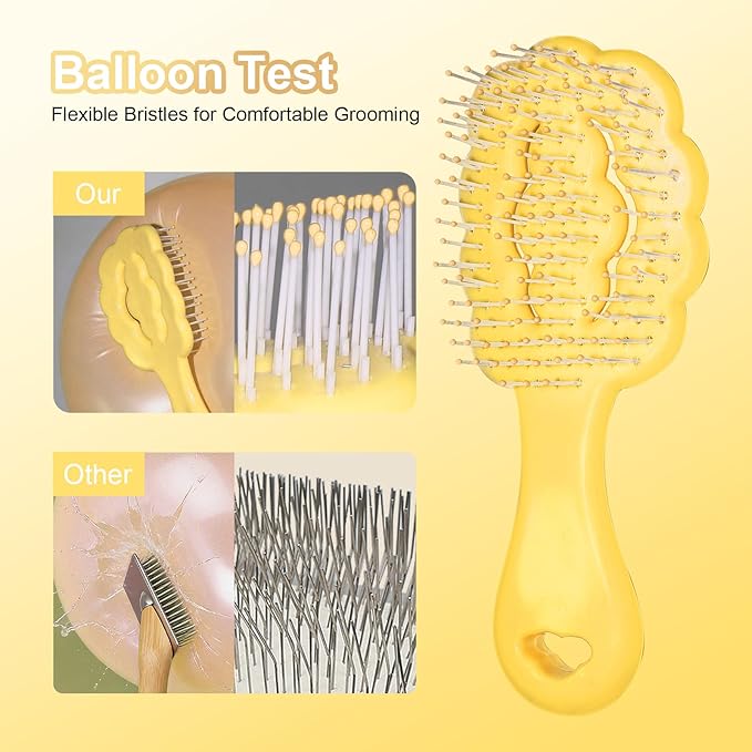 Cloud Shape Small Dog Grooming Brush - Perfect for Shih Tzus, Yorkies, and Maltipoos - Ideal Puppy Hair Brushes for Maltese and Small Breeds (Yellow ）