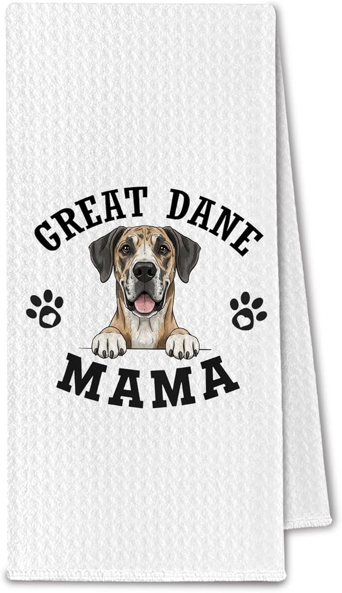 Great Dane Kitchen Towels, Dog Mama Great Dane Gifts for Women & Dogs Moms, Dog Lover Gifts Decorative Hand Towels for Bathroom, 16x24 Inch