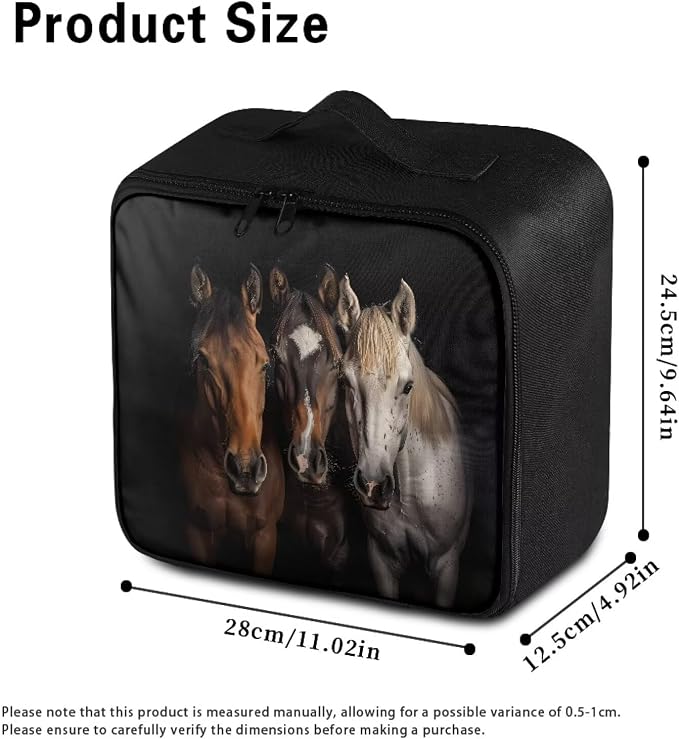 Rnyleeg Black First Aid Kit Bag Empty Horse Medical Kit for Home Empty First Responder Bag Compact Lightweight Travel First Aid Pouch for Men