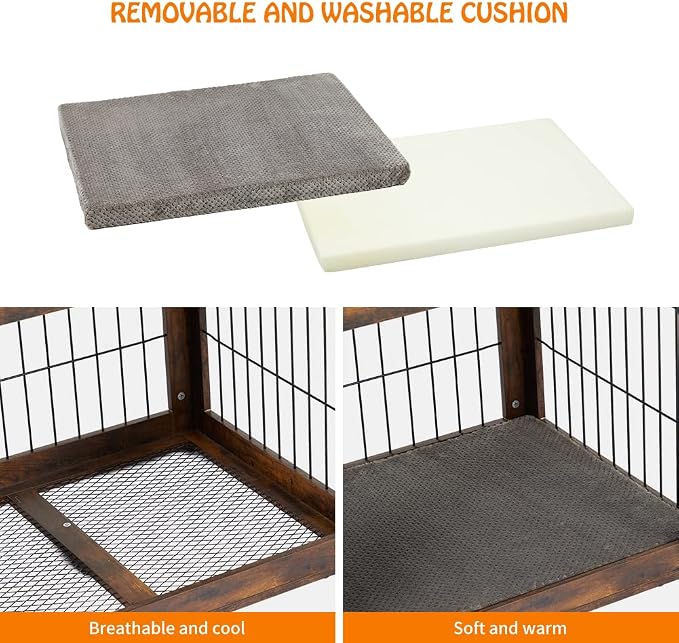 Dog Crate Furniture with Drawers, Wooden Dog Kennel Furniture for Large Breed,End Table Wood Dog House for Indoor Use,Dog Crate for Small/Medium/Large Dog